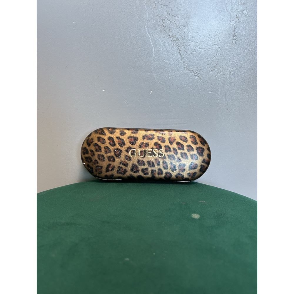 GUESS Leopard Print Eyeglass Case Clamshell Hard Case